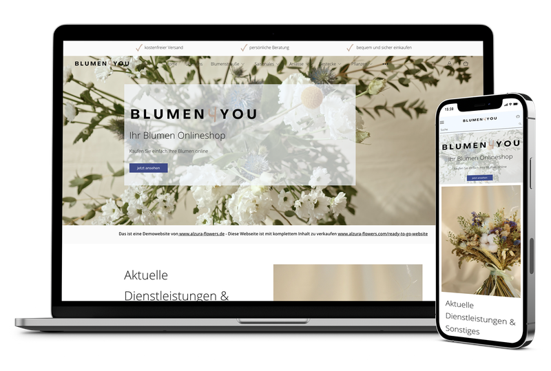 blumen4you.de - Fertige Website inkl. Onlineshop für Floristen