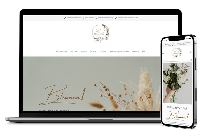 blumen1.de - Fertige Website inkl. Onlineshop für Floristen