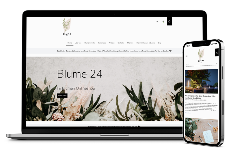 blume-24.de - Fertige Website inkl. Onlineshop für Floristen