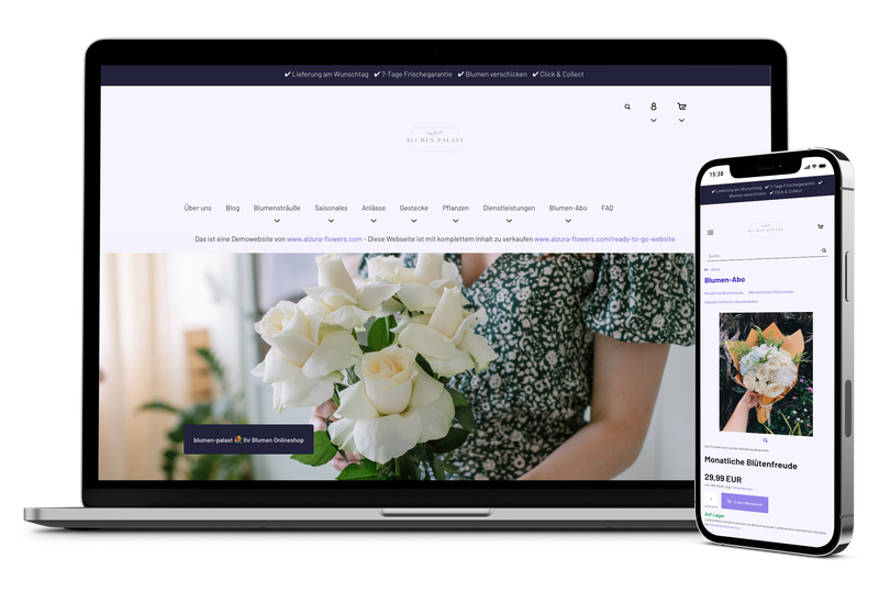 blumen-palast.de - Fertige Website inkl. Onlineshop für Floristen